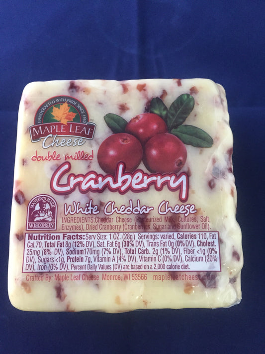 Cranberry Cheddar 1/2 pound block